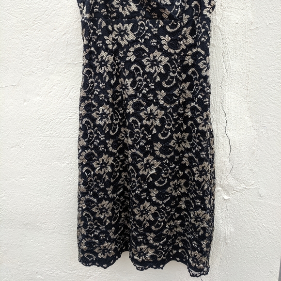 Vintage Gold Accent/Lace Cocktail Dress - Picture 7 of 8